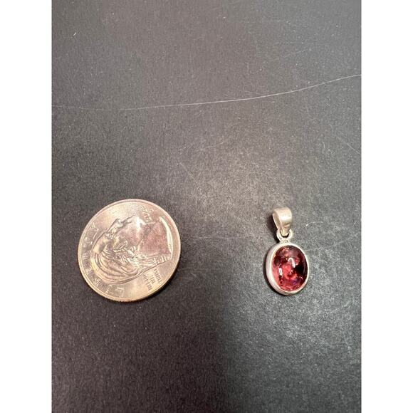 NEW Pink Tourmaline rubellite sterling silver pendant 1.90 grams - Picture 3 of 10